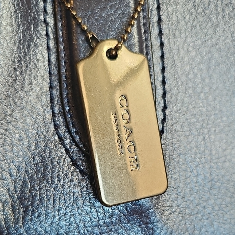 Coach 2017 Large Hologram Derby Tote Metallic Blue - Picture 7 of 17